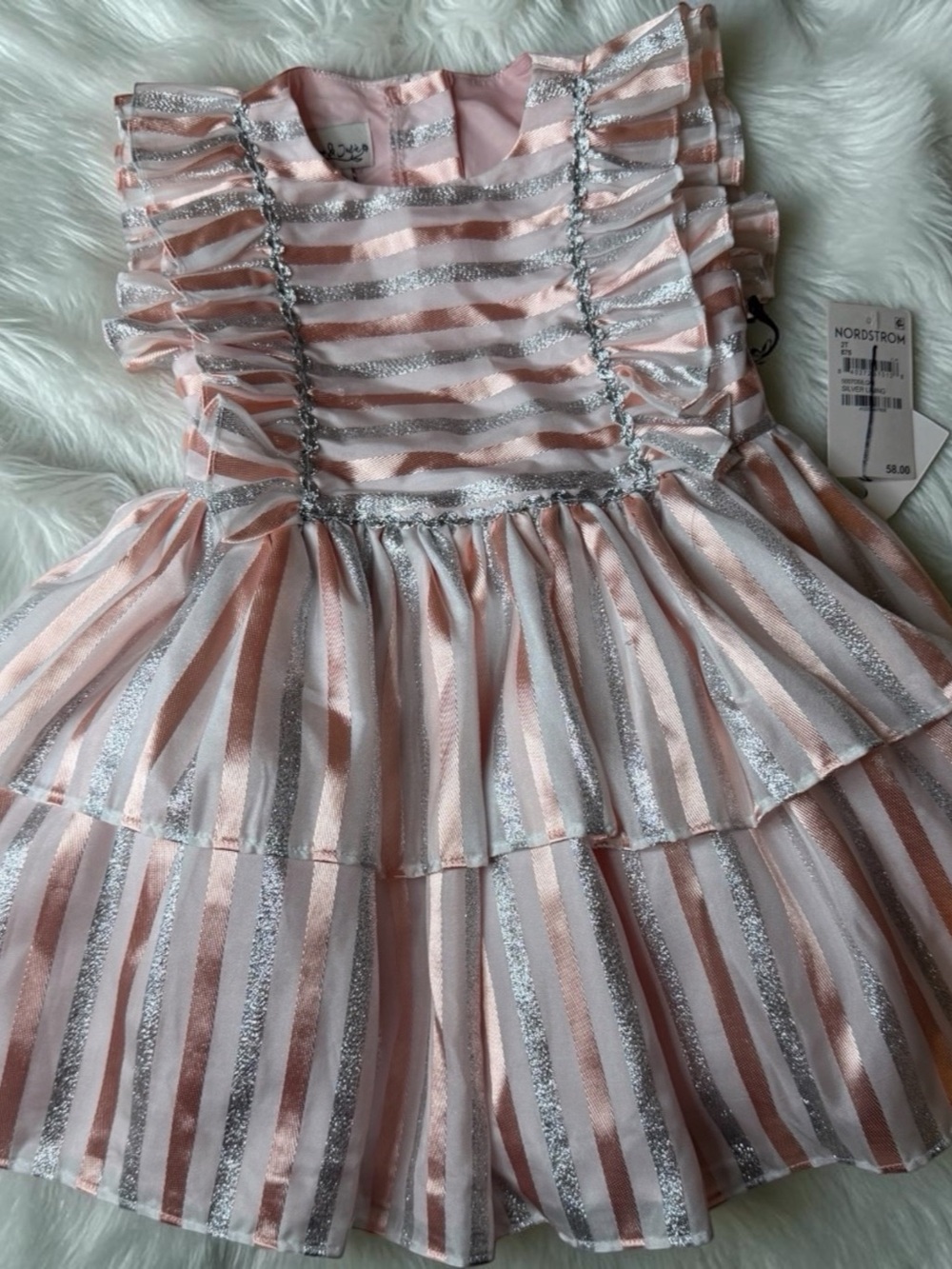 Pippa & Julie Girls Striped Party Dress Size 2T NWT